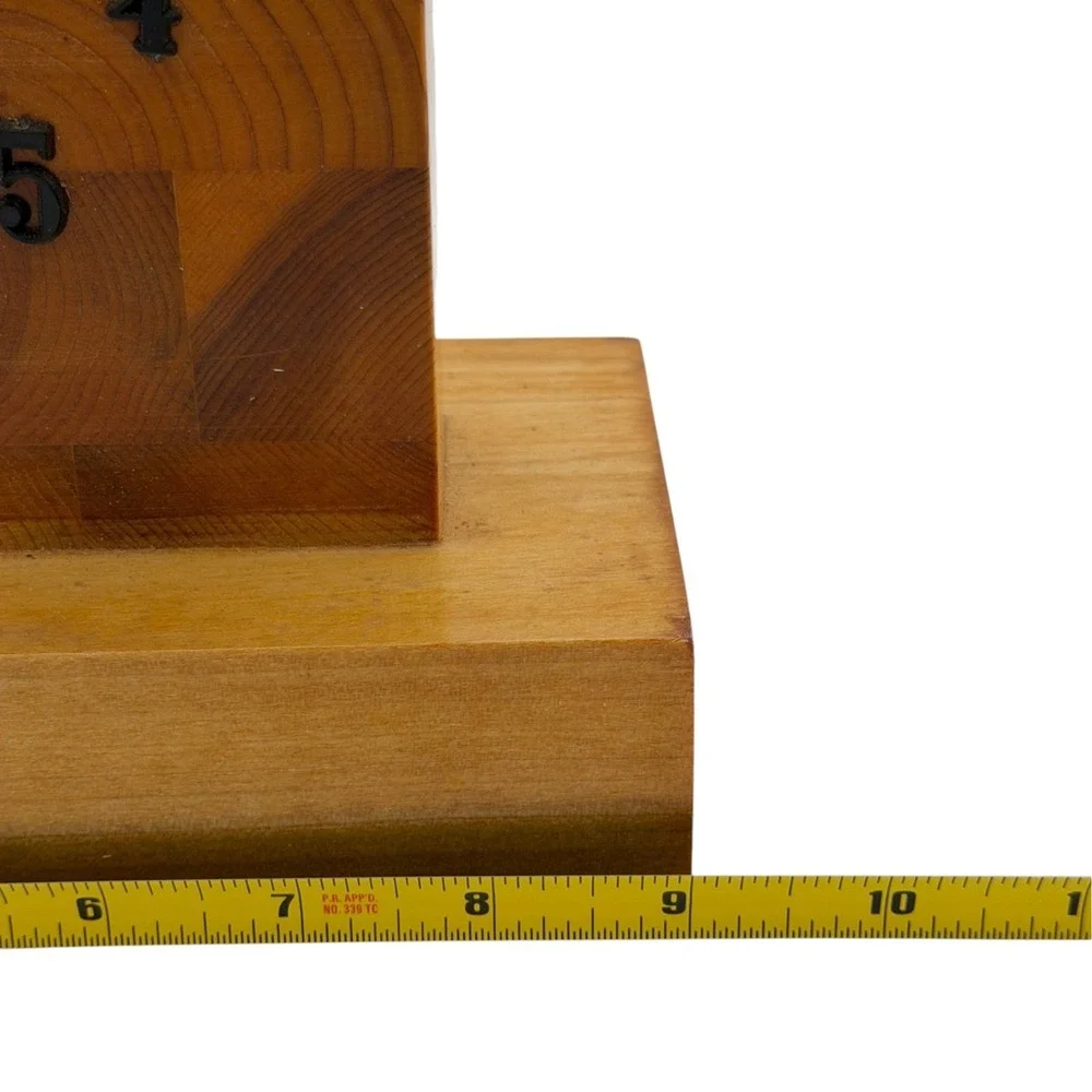 Rustic Handmade Butcher Block Wood Desk Clock Quartz‎ Farmhouse Lodge Decor